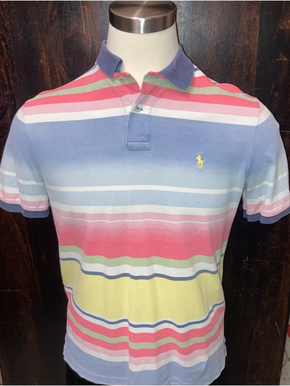 Ralph Lauren Pastel Multicolor Stripe Polo — Blue, Pink, Yellow, Green